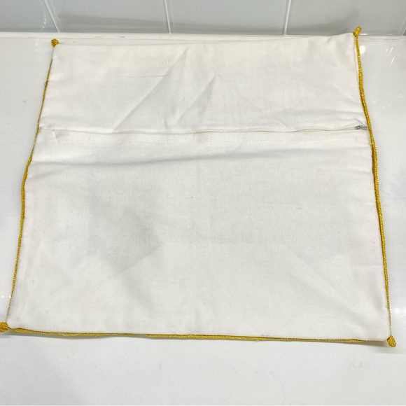 Hollywood Regency Style Boho Metallic Gold Stitching Accent Quilted Pillowcases - Picture 7 of 10